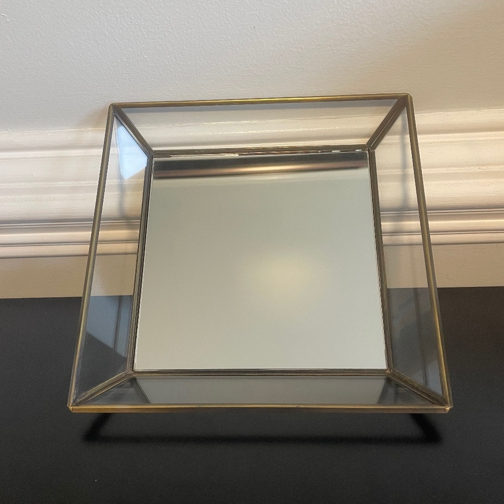 The Container Store mirror jewelry square tray